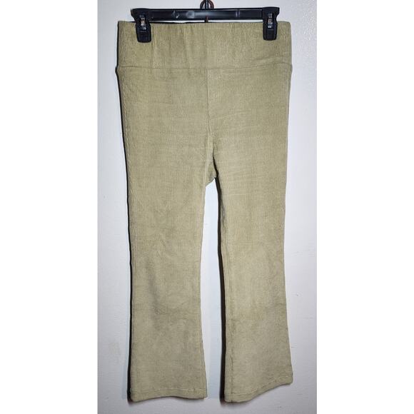 SPRWMN Cropped Flare Corduroy Leggings Pants in Green - Picture 2 of 10